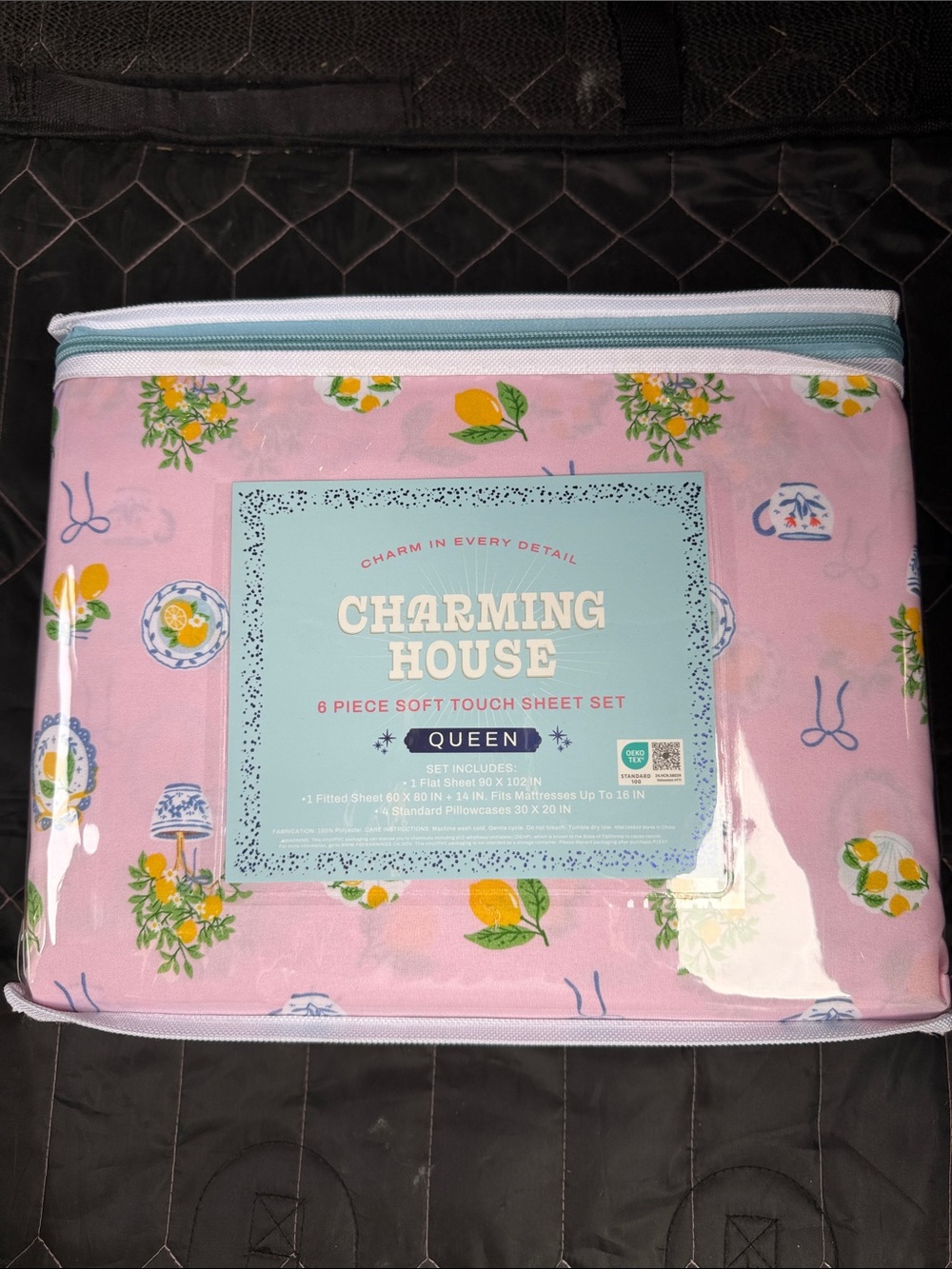 Lemon and bows themed sheet set